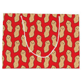 ピーナッツ誕生日パーティーキッズかわいいナッツ漫画 ラージペーパーバッグ (裏面)