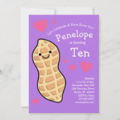 ピーナッツ誕生日パーティーキッズかわいい漫画 招待状 (正面)