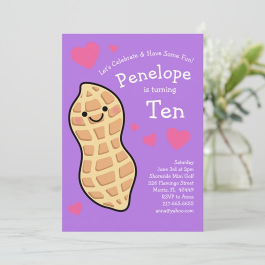 ピーナッツ誕生日パーティーキッズかわいい漫画 招待状 (スタンド正面)