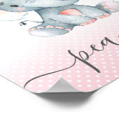 ピーナッツ象の女の子の赤ちゃんシャワーの数を推測 ポスター (角)