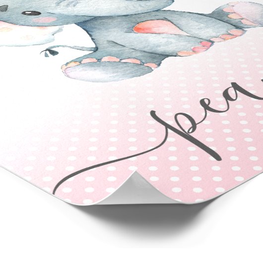 ピーナッツ象の女の子の赤ちゃんシャワーの数を推測 ポスター (角)