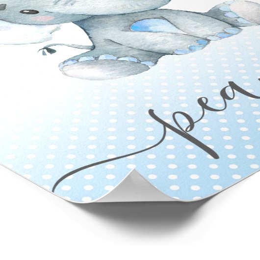 ピーナッツ象の赤ちゃんシャワーの数を推測 ポスター (角)