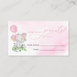 ピーナッツ象の赤ちゃんシャワーゲームの数を推測 エンクロージャーカード