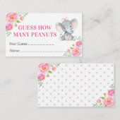 ピーナッツ象の赤ちゃんシャワーゲームの数を推測 エンクロージャーカード (正面/裏面)