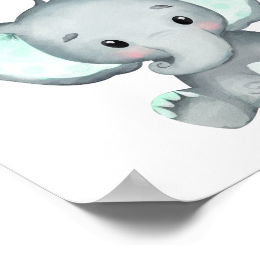 ピーナッツ象の赤ちゃんシャワーゲームの数を推測 ポスター (角)