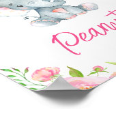 ピーナッツ象の赤ちゃんシャワーゲームの数を推測 ポスター (角)