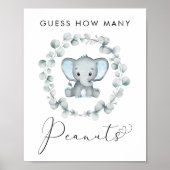 ピーナッツ象の赤ちゃんシャワーゲームの数を推測 ポスター (正面)