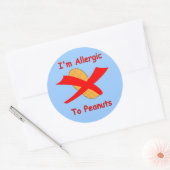 ピーナッツ青ステッカーにアレルギー ラウンドシール (封筒)