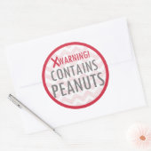 ピーナッツ食品アレルギー警告シールを含む ラウンドシール (封筒)