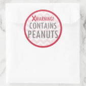 ピーナッツ食品アレルギー警告シールを含む ラウンドシール (バッグ)