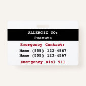 ピーナッツ食品アレルギー警告ラベル バッジ (裏面)