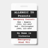 ピーナッツ食品アレルギー警告ラベル バッジ (裏面)