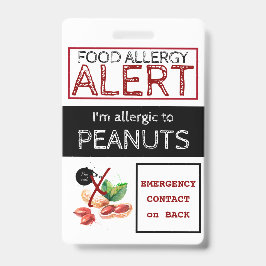 ピーナッツ食品アレルギー警告ラベル バッジ