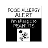 ピーナッツ食品アレルギー警告 セルフインキングスタンプ (デザイン)