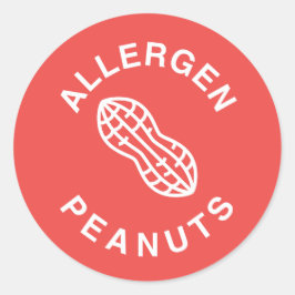 ピーナッツ食物アレルギー警告ラベル ラウンドシール