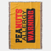 ピーナッツ・アレル警告ギー スローブランケット (正面縦)