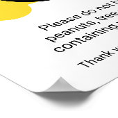 ピーナッツ&ツリーナッツフリー学校のバスサイン ポスター (角)