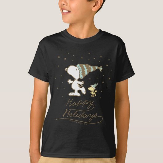 ピーナッツ 冬のスケート Tシャツ (正面)