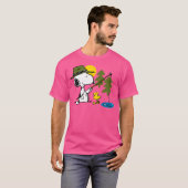 ピーナッツ – Snoopy Woodstock魚釣り Tシャツ (正面フル)