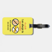 ピーナツおよびパーソナライズな卵の子供にアレルギー ラゲッジタグ (裏面横)