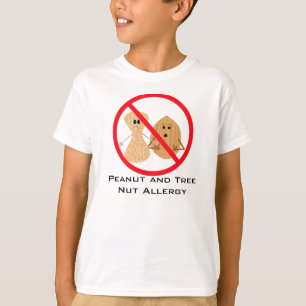 ピーナツおよび木のナットの自由なアレルギーのワイシャツ Tシャツ