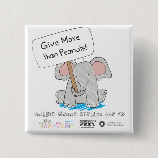 ピーナツより多くを与えて下さい! 缶バッジ (正面)