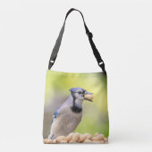 ピーナツを持つアオカケス クロスボディバッグ (裏面)