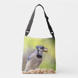 ピーナツを持つアオカケス クロスボディバッグ