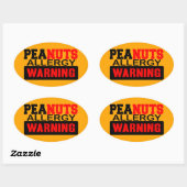 ピーナツアレルギーの警告 楕円形シール (シート)