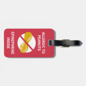 ピーナツアレルギー警報のまわりにのラベル ラゲッジタグ (裏面横)