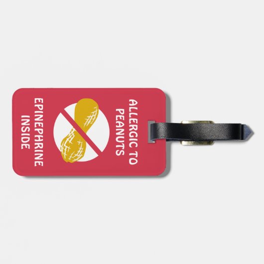 ピーナツアレルギー警報のまわりにのラベル ラゲッジタグ (裏面横)