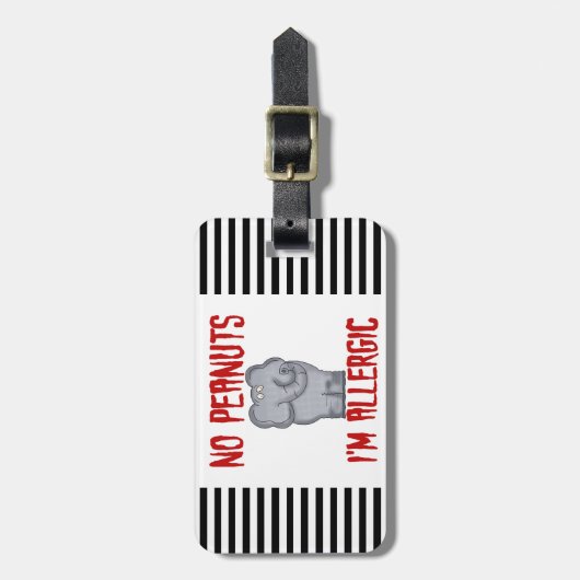 ピーナツアレルギー象 ラゲッジタグ (正面縦)
