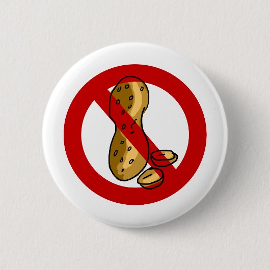 ピーナツアレルギー 缶バッジ (正面)