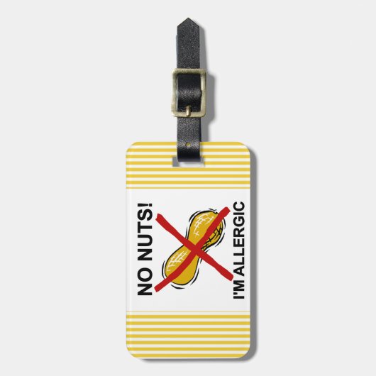 ピーナツナット私はアレルギーではないです ラゲッジタグ (正面縦)