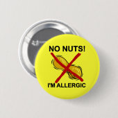 ピーナツナット私はアレルギーではないです 缶バッジ (正面&裏面)
