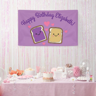 ピーナツバターとゼリーの誕生日パーティーPBJ 横断幕