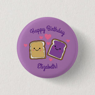 ピーナツバターとゼリーの誕生日パーティーPBJ 缶バッジ