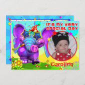 ピーナツパーティーの誕生日は誘います"GiggleBellies "を 招待状 (正面/裏面)