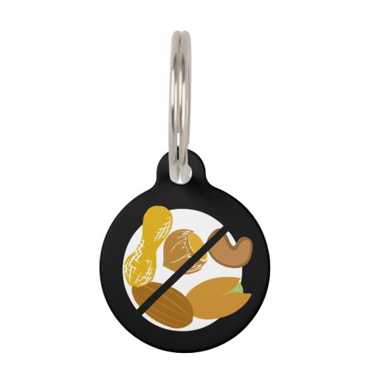 ピーナツ及び木のナットのアレルギーの子供の緊急の接触 ペット ネームタグ (正面)