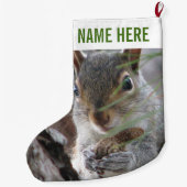 ピーナツ森林休日のおもしろいのかわいいリス ラージクリスマスストッキング (裏面)