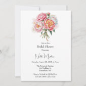 ピーニエレガントブーケブライダルシャワー 招待状 (正面)