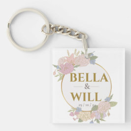 ピーニエレガントリリーバラ結婚ズ キーホルダー