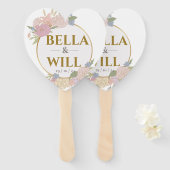 ピーニエレガントリリーバラ結婚ズ ハンドファン (正面&裏面)