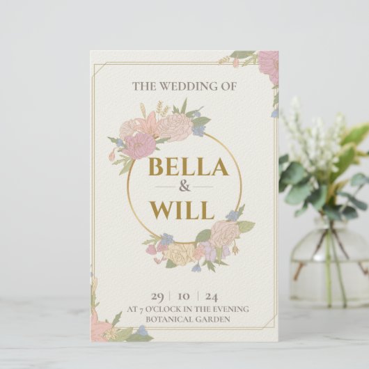 ピーニエレガントリリーバラ結婚ズ 便箋 (スタンド正面)