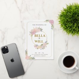 ピーニエレガントリリーバラ結婚ズ 箔グリーティングカード