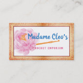 ピーニフェイクレースのクロシェ編み針糸クラフト 名刺 (正面)