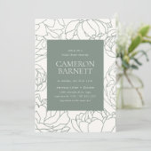 ピーニーガーデンセージグリーンフローラブライダルシャワー 招待状 (スタンド正面)