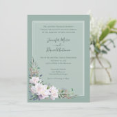 ピーニーガーデンセージグリーン結婚式招待状 招待状 (スタンド正面)