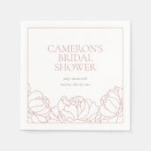 ピーニーガーデンダスティバラフローラブライダルシャワー スタンダードカクテルナプキン (正面)