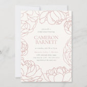 ピーニーガーデンダスティバラフローラブライダルシャワー 招待状 (正面)